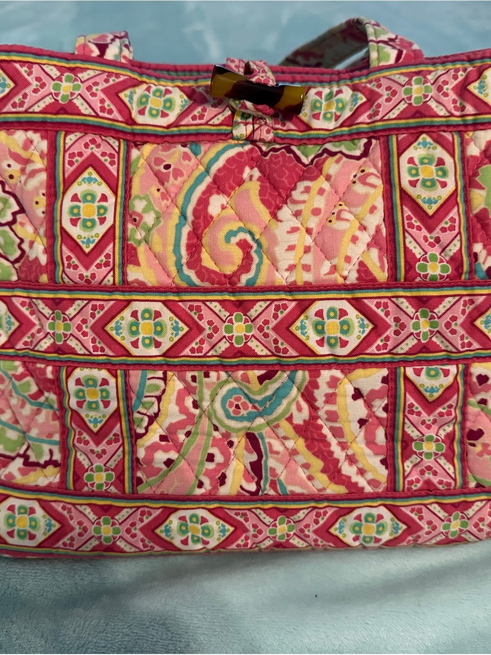 Vera Bradley Pink Quilted Floral Print Tote